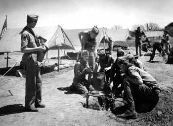 Camp-o-ral held in Eastland in 1944, Firebuilding