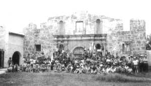 Photo of Scouts in front of Alamo at Alamo Village