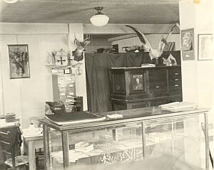 Interior of first
                  Scout Office in basement of county courthouse