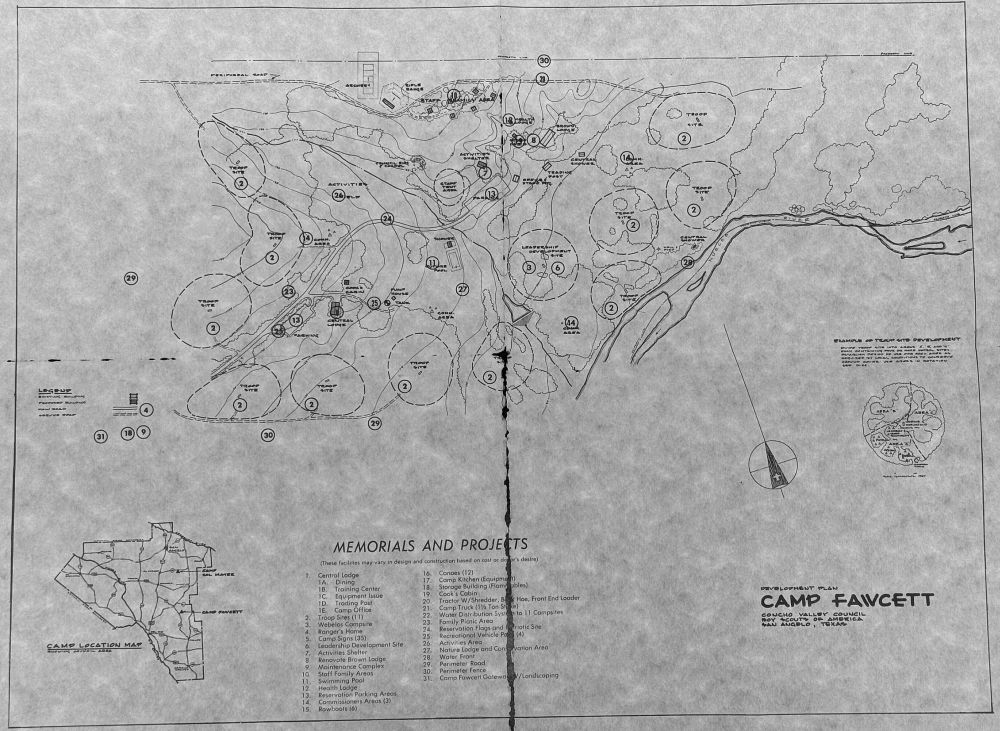 Camp Fawcett Map by National BSA