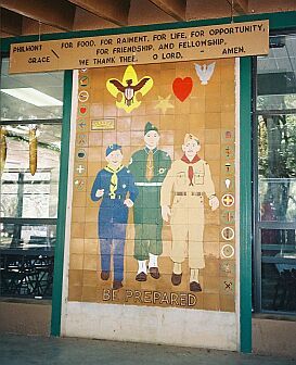 Mural inside dining hall Camp Tonkawa